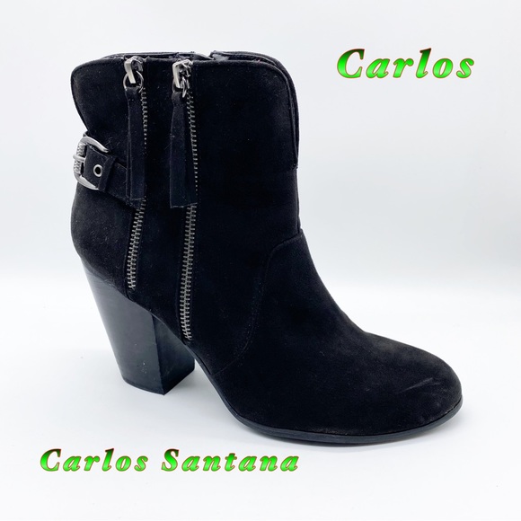 Carlos by Carlos Santana Shoes - Carlos-Black- Western Style Heel Ankle bootie 10
